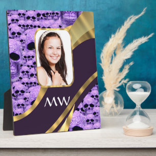 Plaque Photo Collage du crâne pourpre