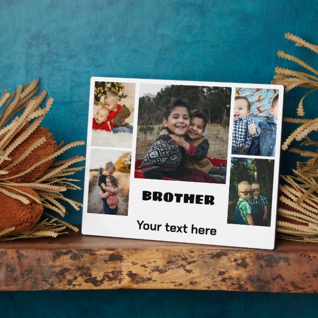 Plaque Photo Collage photo Brother personnalisé (Côté)