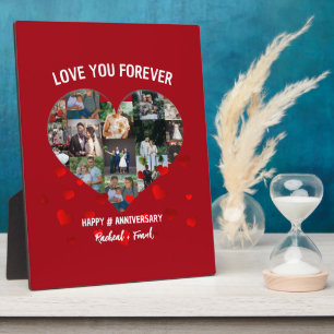Plaque Photo Collage photo cœur personnalisé pour anniversaire 