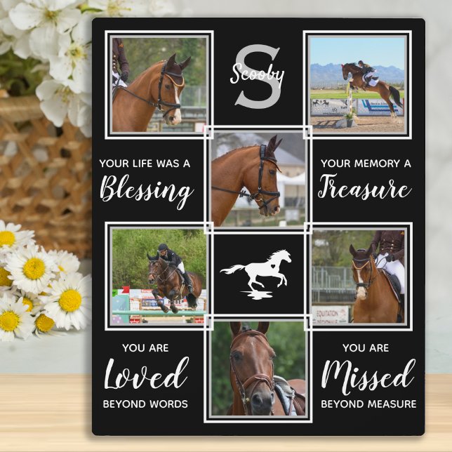 Plaque Photo Collage photo de cheval - Cadeau commémoratif - Ph (Créateur téléchargé)