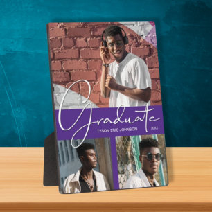 Plaque Photo Collage photo de la graduation violette