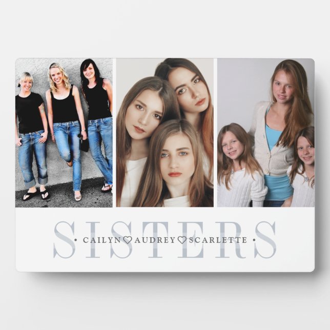 Plaque Photo Collage photo de soeurs personnalisées (Devant)