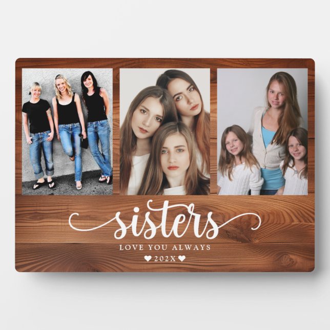 Plaque Photo Collage photo de soeurs personnalisées (Devant)