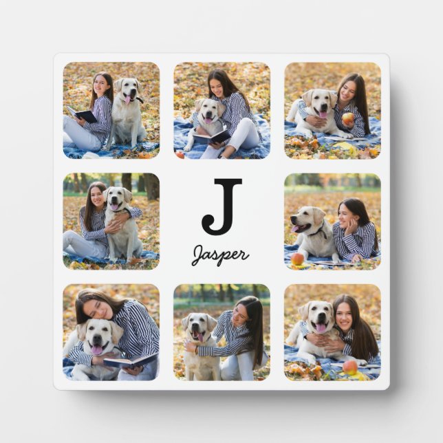 Plaque Photo Collage photo d'un Amoureux des chiens de compagni (Devant)