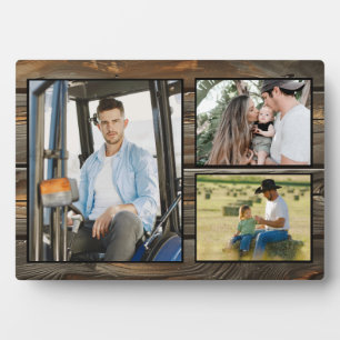 Plaque Photo Collage photo en bois rustique