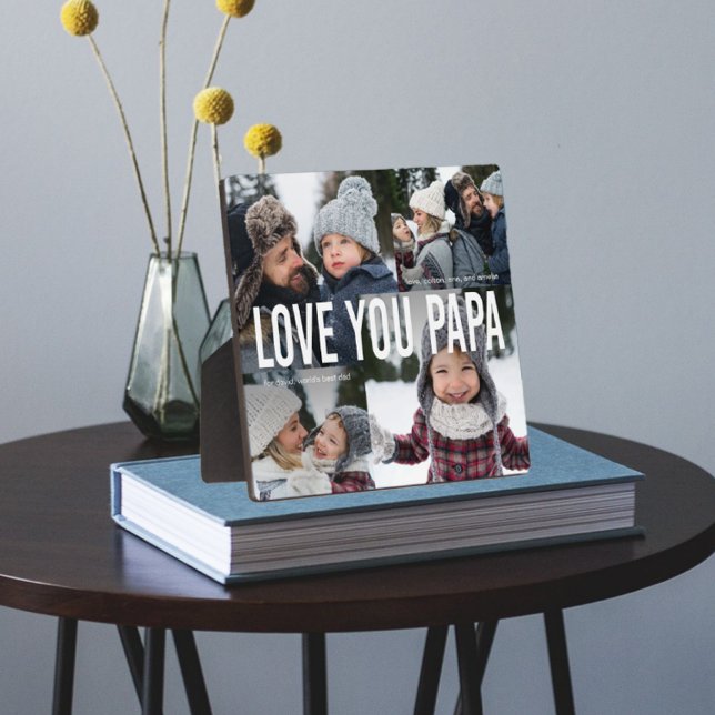 Plaque Photo Collage photo Love You Papa (Créateur téléchargé)