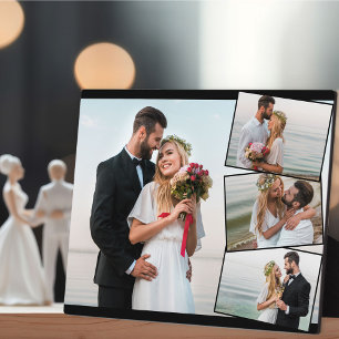 Plaque Photo Collage photo mariage avec ZigZag vertical