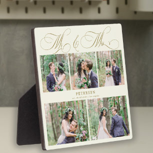 Plaque Photo Collage photo mariage personnalisé M. et Mme.