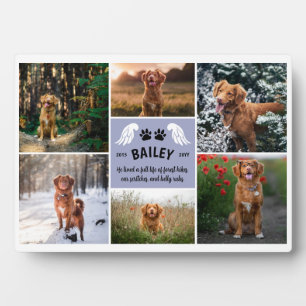 Plaque Photo Collage photo mémorial aux pattes de chien aux ail