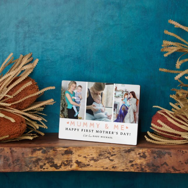 Plaque Photo Collage photo mignon 'Mummy & Me' | 1ère mère (Côté)