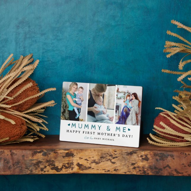 Plaque Photo Collage photo mignon 'Mummy & Me' | 1ère mère (Côté)
