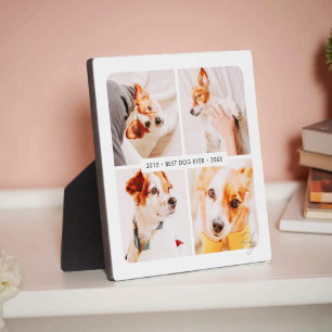 Plaque Photo Collage photo moderne du meilleur chien en mémoire