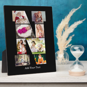 Plaque Photo Collage photo N en lettres noires et blanches