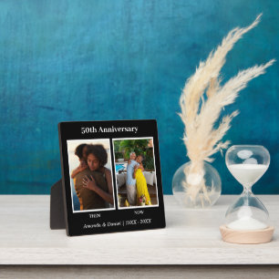 Plaque Photo Collage photo noir et blanc 2 Anniversaire