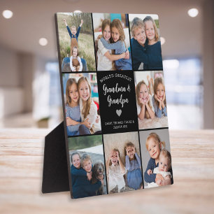 Plaque Photo Collage photo personnalisé 8 grands-parents Modern