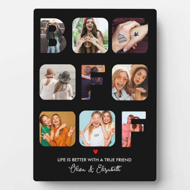 Plaque Photo Collage photo personnalisé Besties BFF Cadeaux mig (Devant)