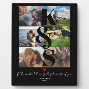 Plaque Photo Collage photo personnalisé Couples Cadeaux initial