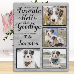 Plaque Photo Collage photo personnalisé en mémoire d'un animal 