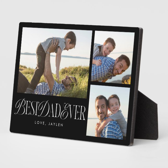 Plaque Photo Collage photo simple Meilleur papa jamais gardé (Côté)