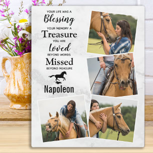 Plaque Photo Collage Photo Souvenir Mémorial de Cheval