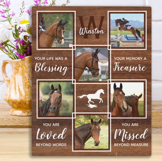 Plaque Photo Collage photo unique Mémorial du cheval (Créateur téléchargé)