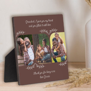 Plaque Photo Collage photo vertical 3 mots d'amour pour papy