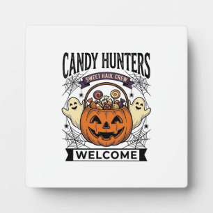 Plaque Photo Collectionneur de bonbons Halloween Gravure vintag
