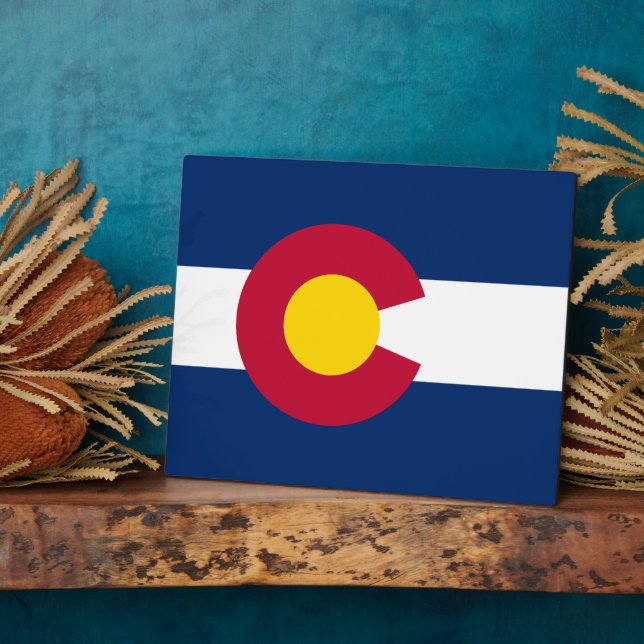 Plaque Photo Colorado : Le drapeau américain du centenaire (Côté)