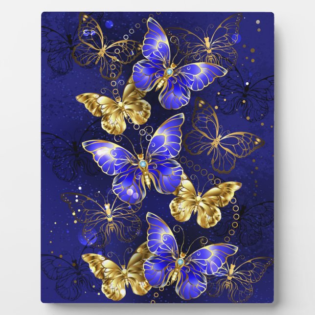 Plaque Photo Composition avec papillons Sapphire (Devant)