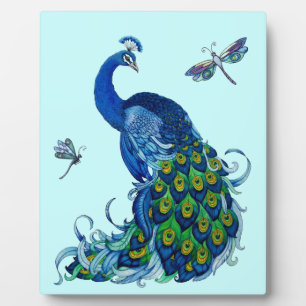 Plaque Photo Conception classique de paon et libellule