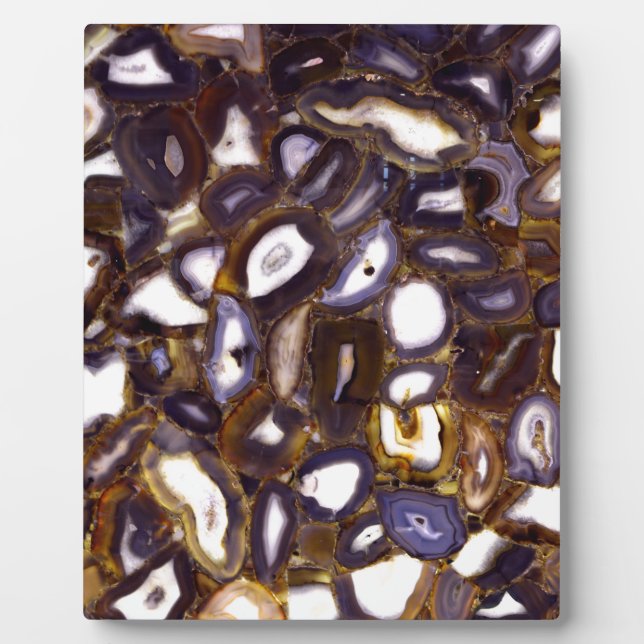 Plaque Photo Conception d'Agate blanc Brown violet (Devant)