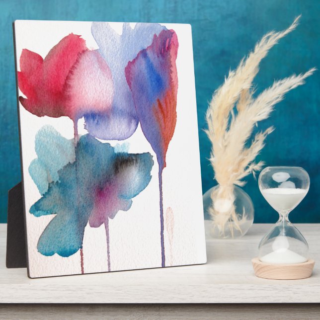 Plaque Photo Conception d'art floral moderne à l'aquarelle (Côté)