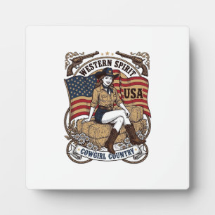 Plaque Photo Conception de chemise patriotique de cowgirl weste