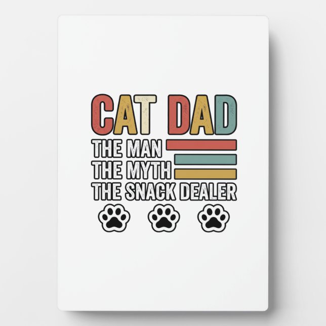 Plaque Photo Conception de chemise pour papa de chat vintage dr (Devant)