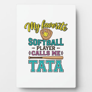 Plaque Photo Conception de chemise TATA Mon joueur de softball 
