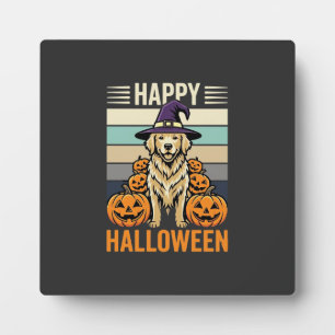 Plaque Photo Conception de citrouille vintage Halloween Retriev