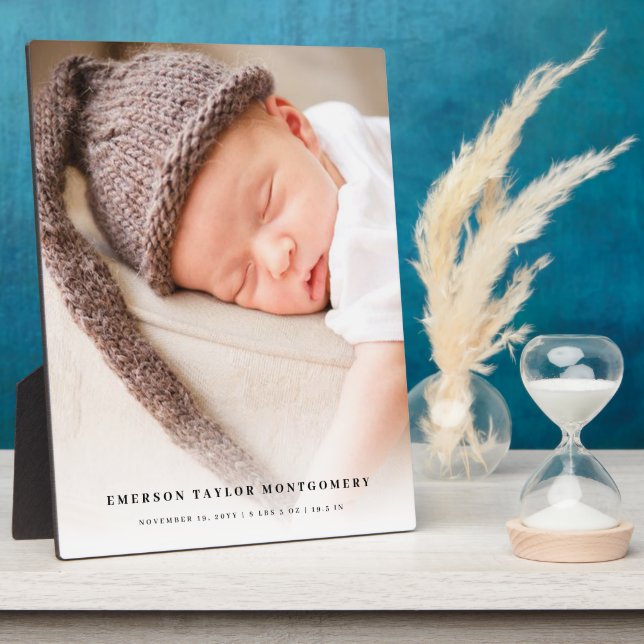 Plaque Photo Conception de design moderne avec photo de bébé à  (Côté)