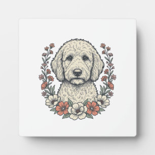 Plaque Photo Conception de T-Shirt de portrait de chien bouclé