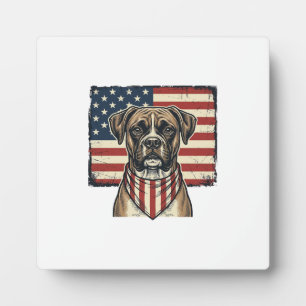 Plaque Photo Conception de T-shirt Drapeau de Chien Boxer Patri