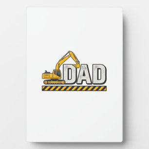 Plaque Photo Conception Papa Excavatrice Chemise Vintage Design