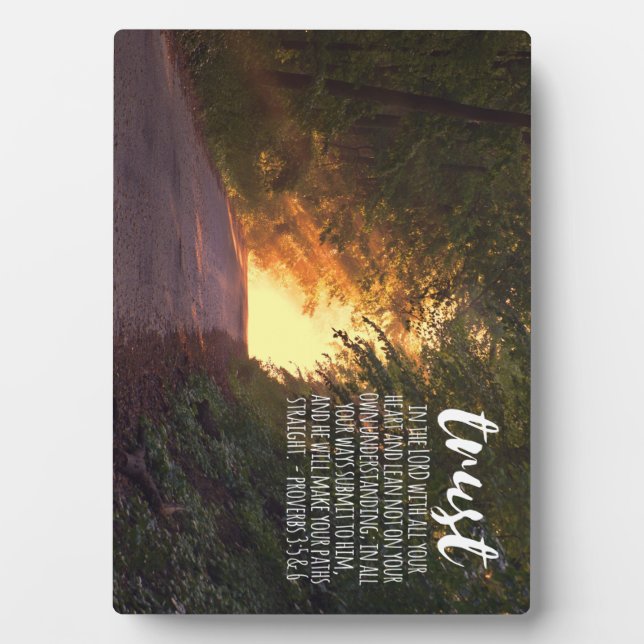 Plaque Photo Confiance dans les proverbes du Seigneur 3:5-6 (Devant)