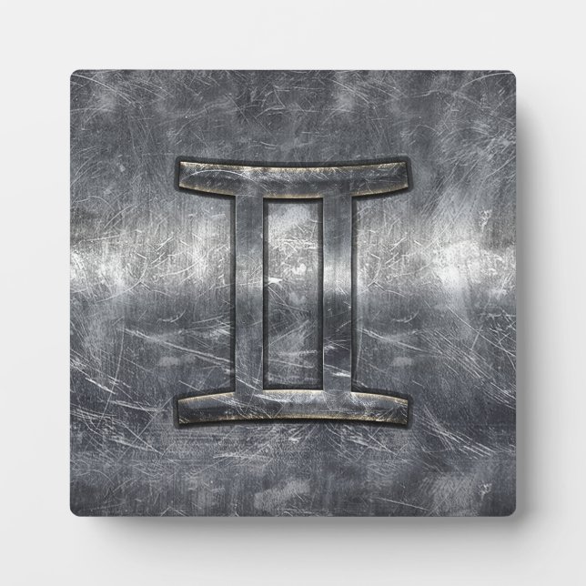 Plaque Photo Connexion Gemini Zodiac style acier industriel (Devant)
