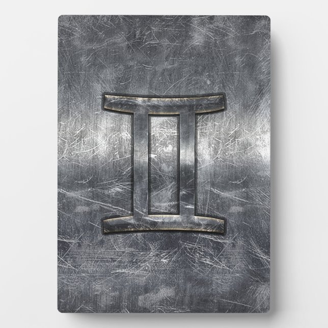 Plaque Photo Connexion Gemini Zodiac style acier industriel (Devant)