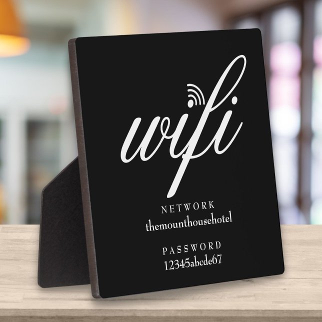Plaque Photo Connexion réseau Wifi et mot de passe (Wifi Network and Password Sign Plaque)