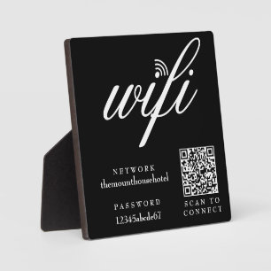 Plaque Photo Connexion réseau Wifi et mot de passe QR Code