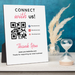 Plaque Photo Connexion simple avec nous Réseaux sociaux QR Entr