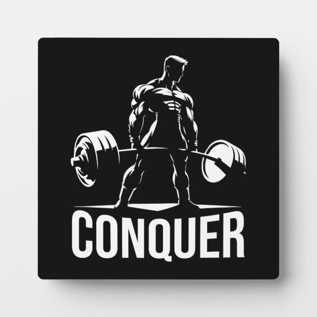 Plaque Photo CONQUER - Gymnase Motivationnelle, entraînement ph (Devant)