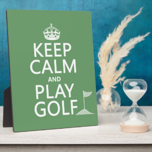 Plaque Photo Conserver le calme et jouer au golf - toutes les c