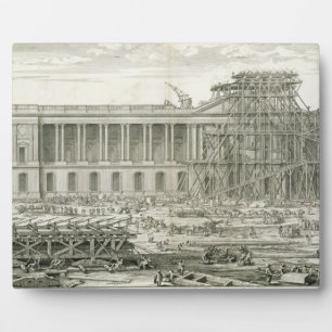 Plaque Photo Construction de l'entrée principale du Louvre, Par
