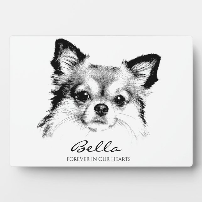 Plaque Photo Contempary Pour Toujours Dans Notre Coeur Pet Memo (Devant)